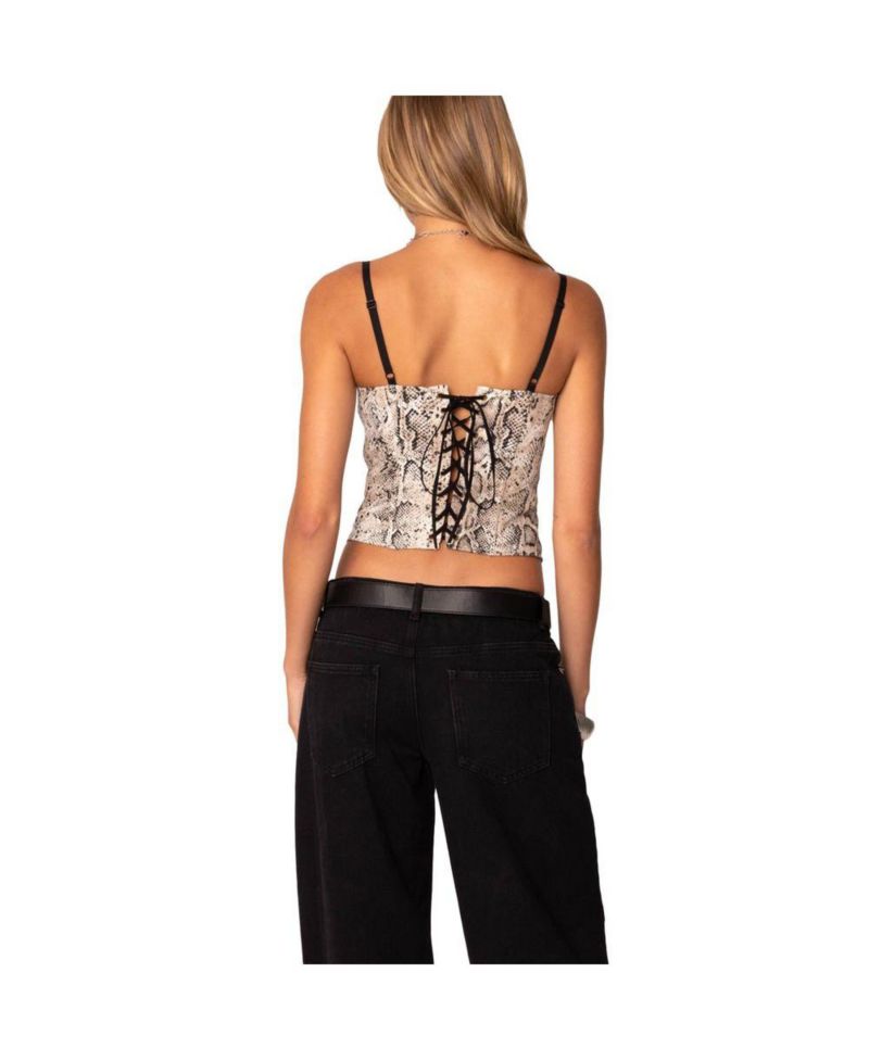 Women's Snakeskin Denim Corset