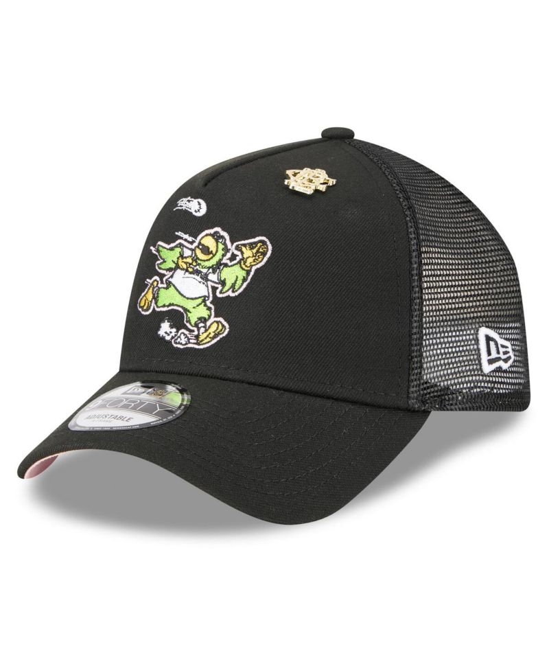 Men's Black Pittsburgh Pirates 2025 Big League Chew A-Frame 9FORTY Adjustable Trucker Hat