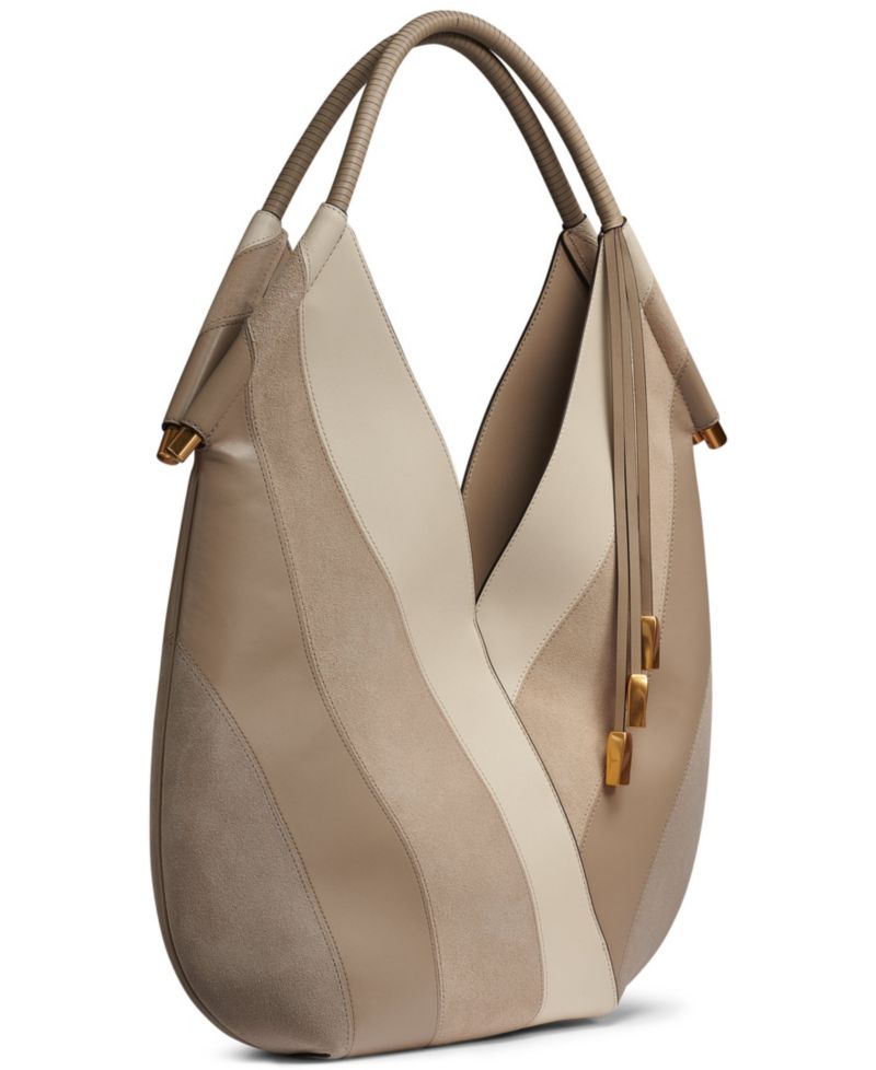 Baldwin Curve Pieced Large Shoulder Handbag