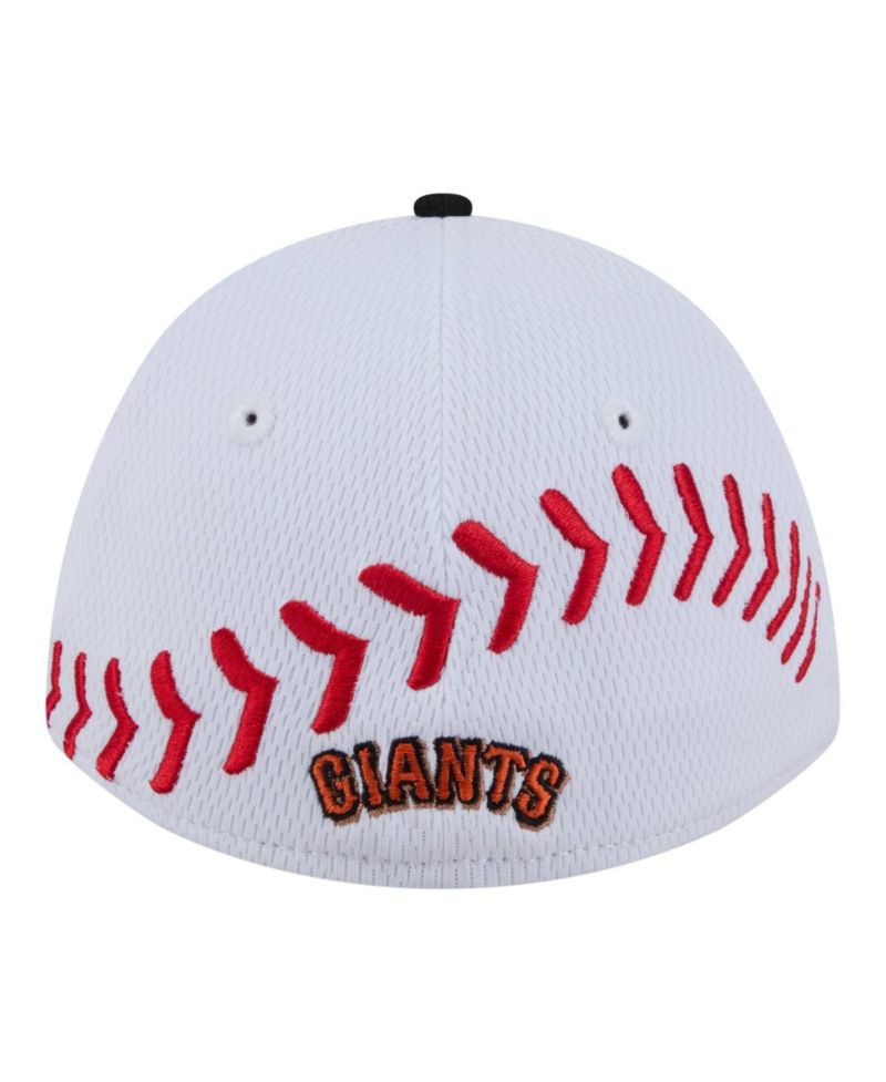 Big Boys and Girls White/Black San Francisco Giants Baseball 39THIRTY M-Crown Flex Hat