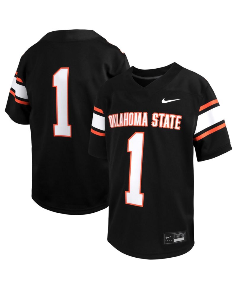 Big Boys and Girls #1 Black Oklahoma State Cowboys Alternate Game Football Jersey