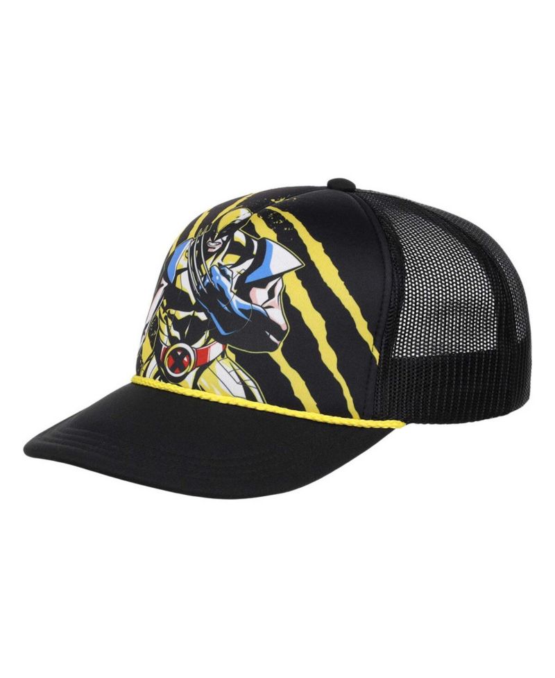 Men's Black Wolverine Big Front Foam Trucker Adjustable Hat