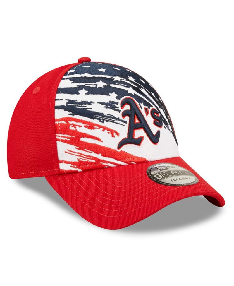 Men's Red Oakland Athletics 2022 4th of July 9FORTY Snapback Adjustable Hat