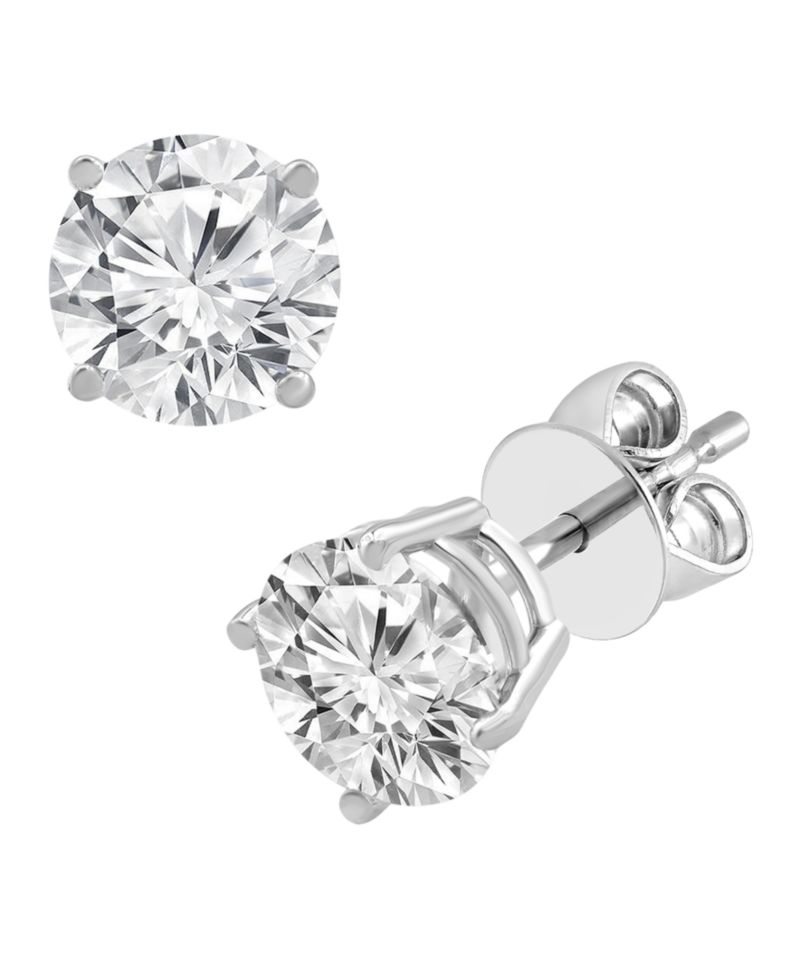 Certified Lab Grown Diamond Stud Earrings (4 ct. t.w.) in 14k White, Yellow or Rose Gold