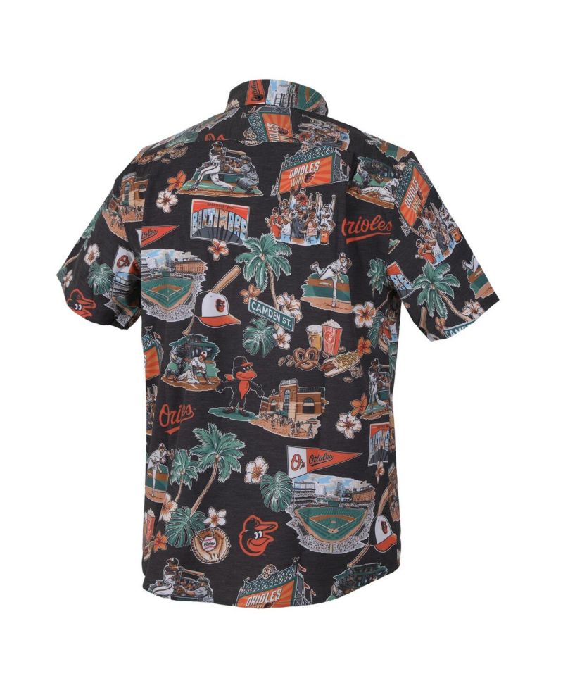 Men's Black Baltimore Orioles Scenic Tri-Blend Button-Down Shirt