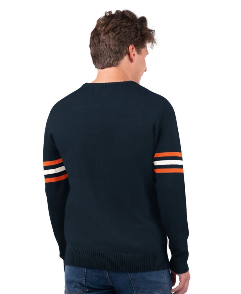 Men's Player Chicago Bears Woven Graphics Striped Sweater