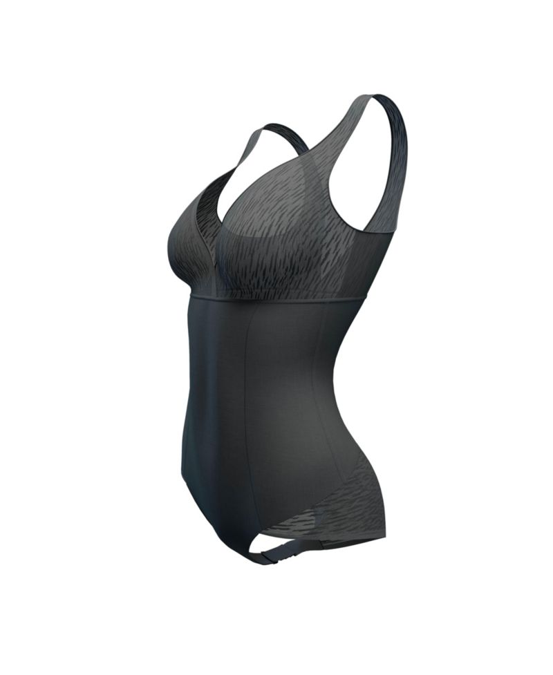 Women's Sheer Stripe Detail Sculpting Bodysuit