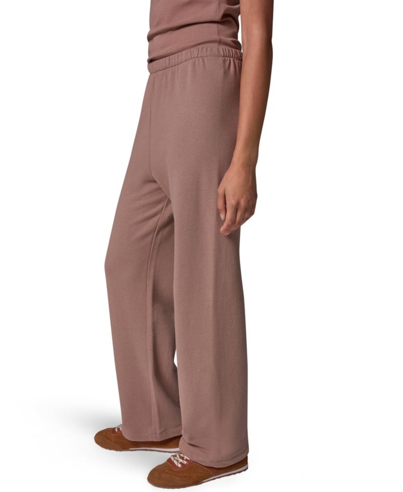 Women's French Terry Wide-Leg Mid-Rise Pants