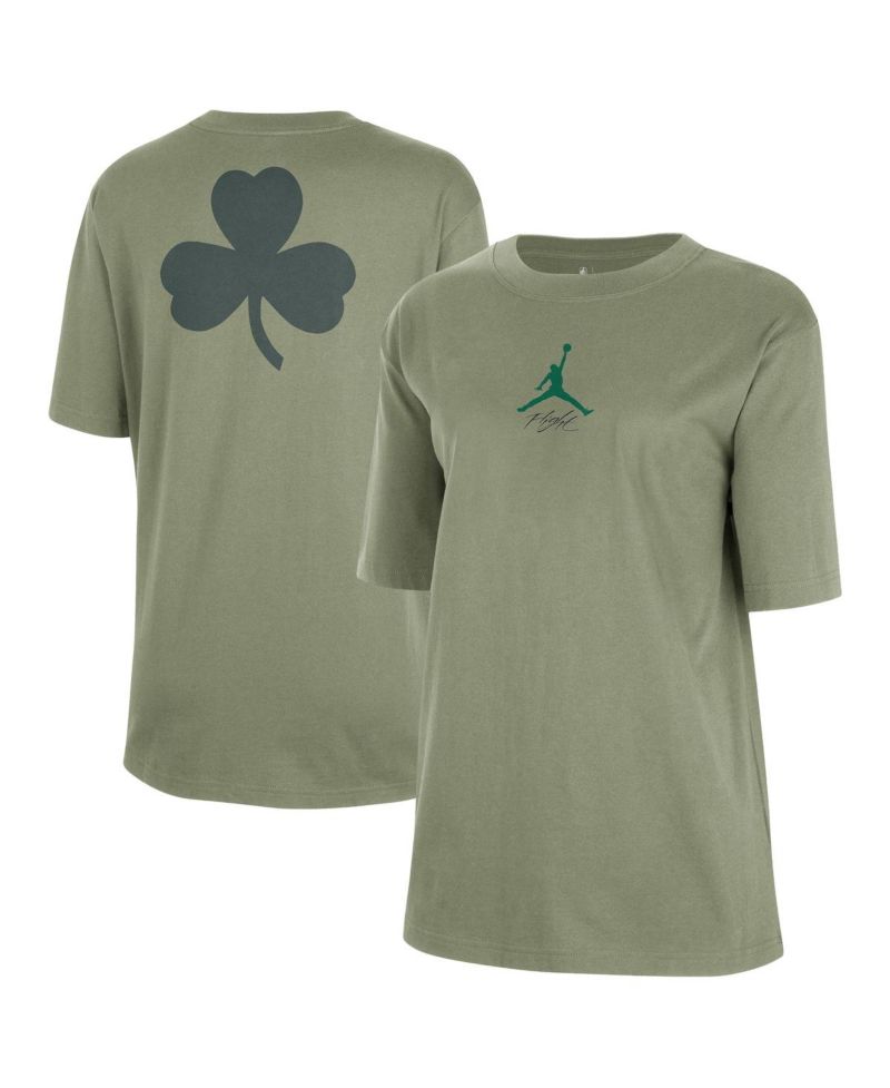Women's Green Boston Celtics Courtside Statement Edition Boyfriend T-Shirt