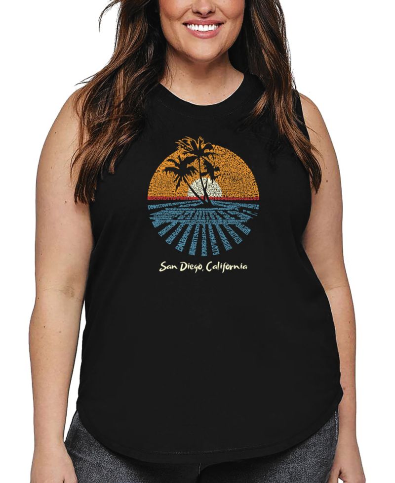 Plus Size Cities in San Diego Word Art Tank Top