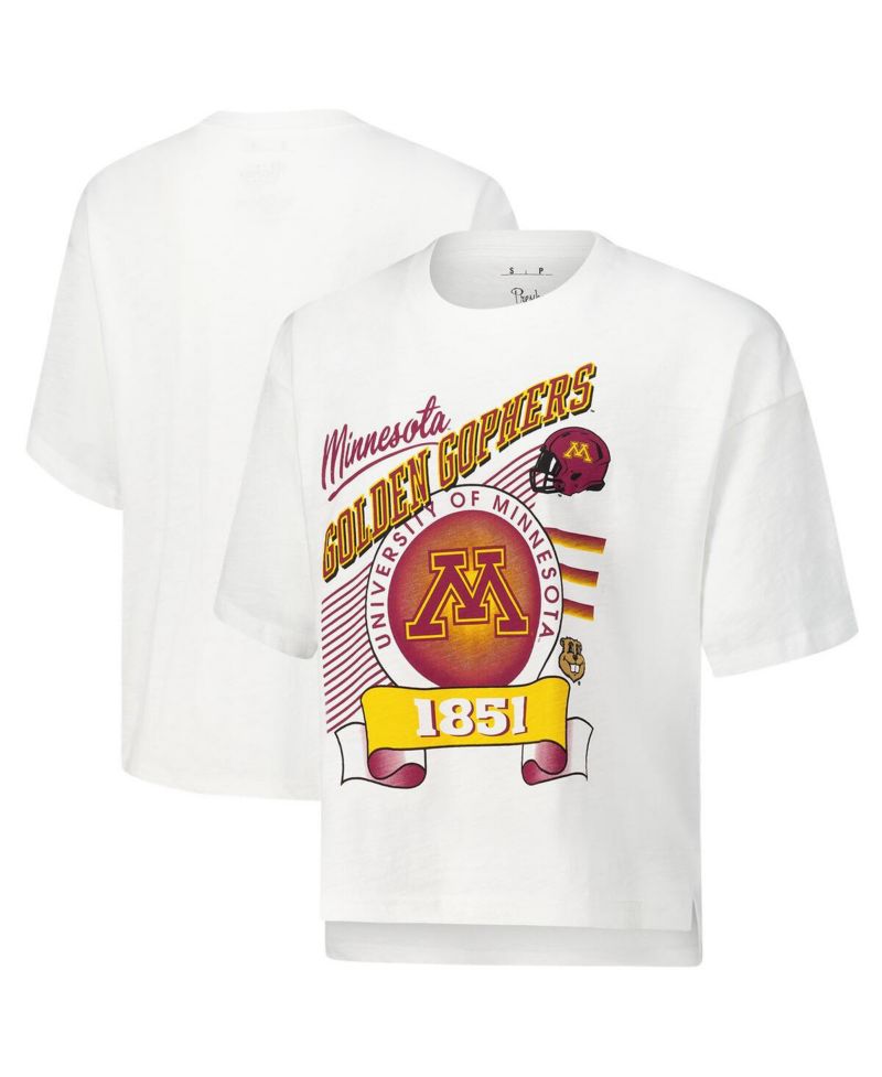 Women's White Minnesota Golden Gophers Rock Roll Slub T-Shirt