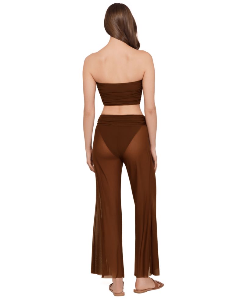 Women's Mesh Wide-Leg Swim Cover-Up Pants