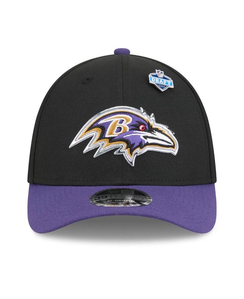 Men's Black/Purple Baltimore Ravens 2026 NFL Draft 39THIRTY M-Crown Flex Hat