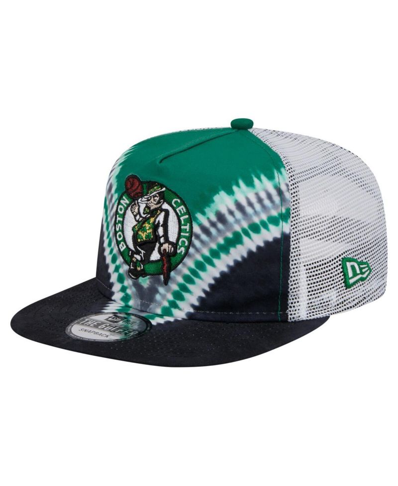 Men's Black/Kelly Green Boston Celtics Throwback Dye Golfer Snapback Hat