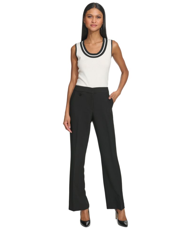 Women's Mid-Rise Crease-Front Bootcut Pants
