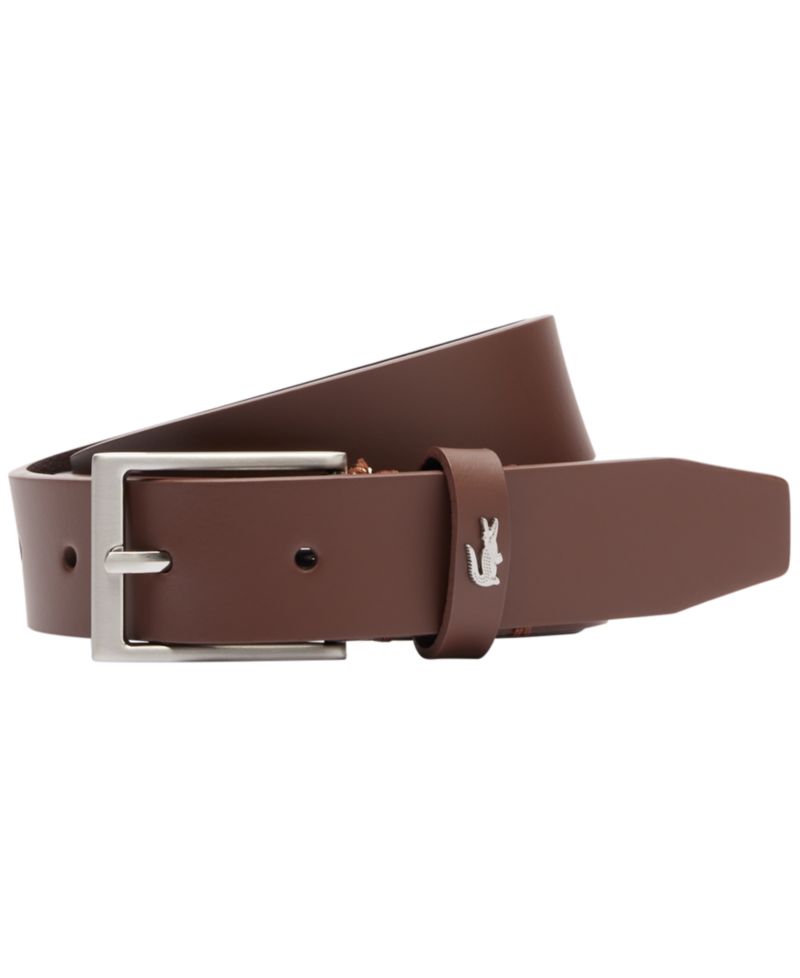 Men's Croc Detail Leather Belt