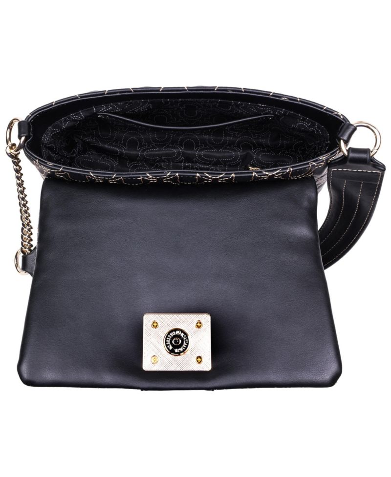 Horseshoe Quilt Logo Plaque Flap Shoulder Bag