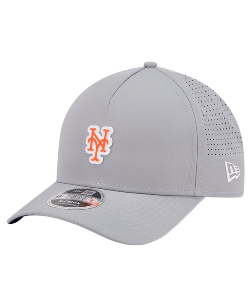 Men's Gray New York Mets Micro Logo 9FORTY M-Crown A-Frame Adjustable Hat