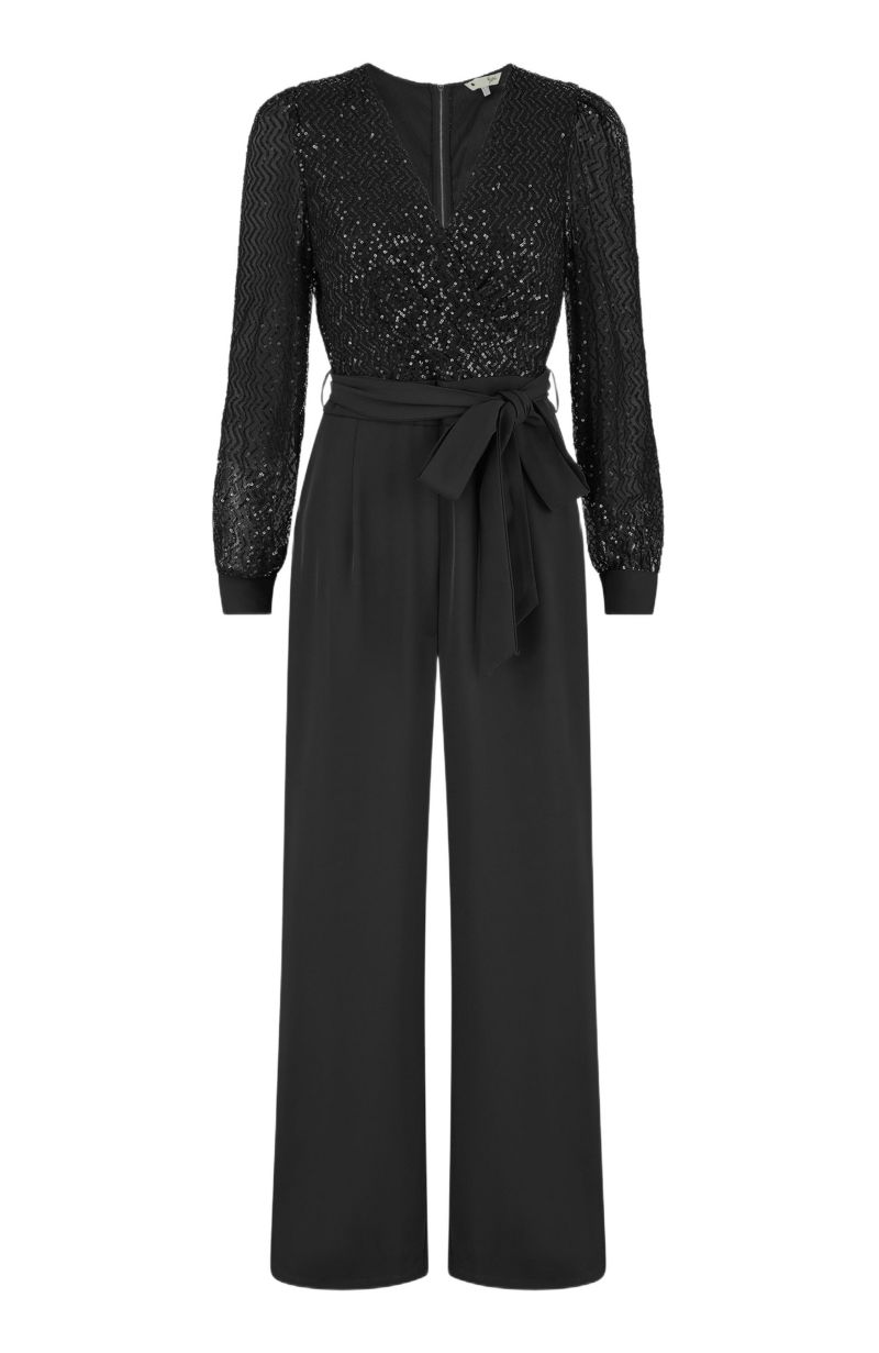 Women's Sequin Wrap Over Jumpsuit