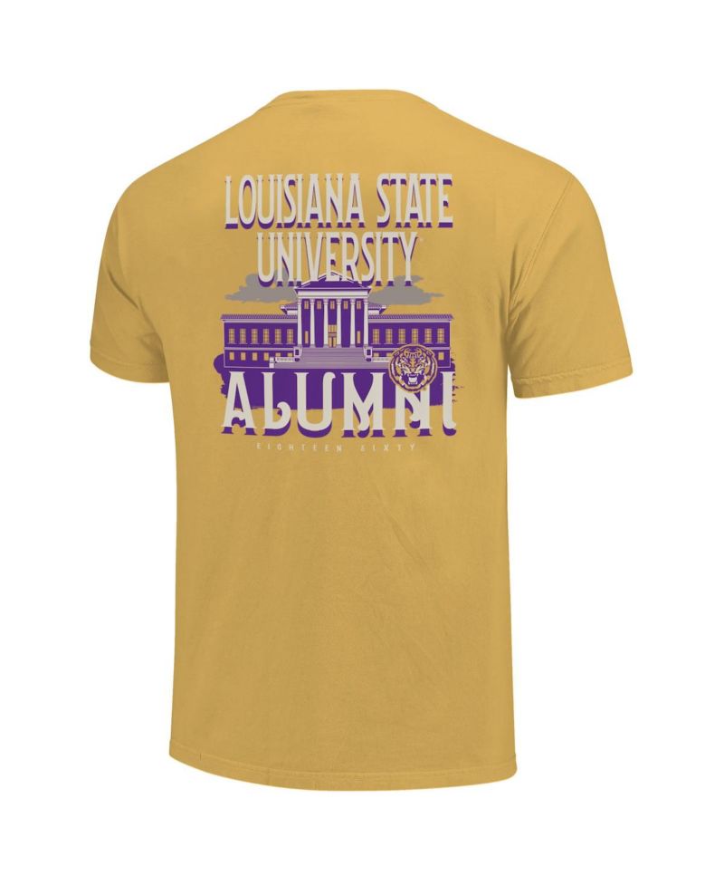 Men's and Women's Gold LSU Tigers Comfort Colors Campus Alumni T-Shirt