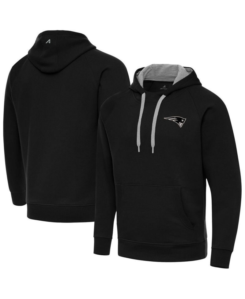 Men's Black New England Patriots Brushed Carbon Victory Pullover Hoodie