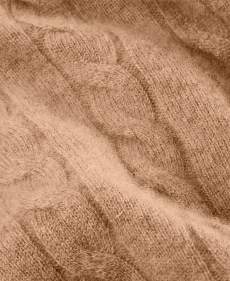 Petite Cable-Knit Crewneck 100% Cashmere Sweater