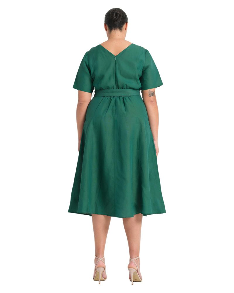 Women's Aelin Linen Belted Fit Flare Maxi Dress