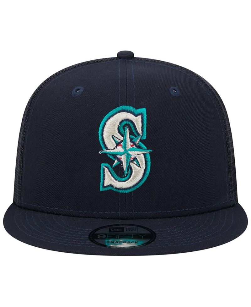 Men's Navy Seattle Mariners Team Color Trucker 9FIFTY Snapback Hat