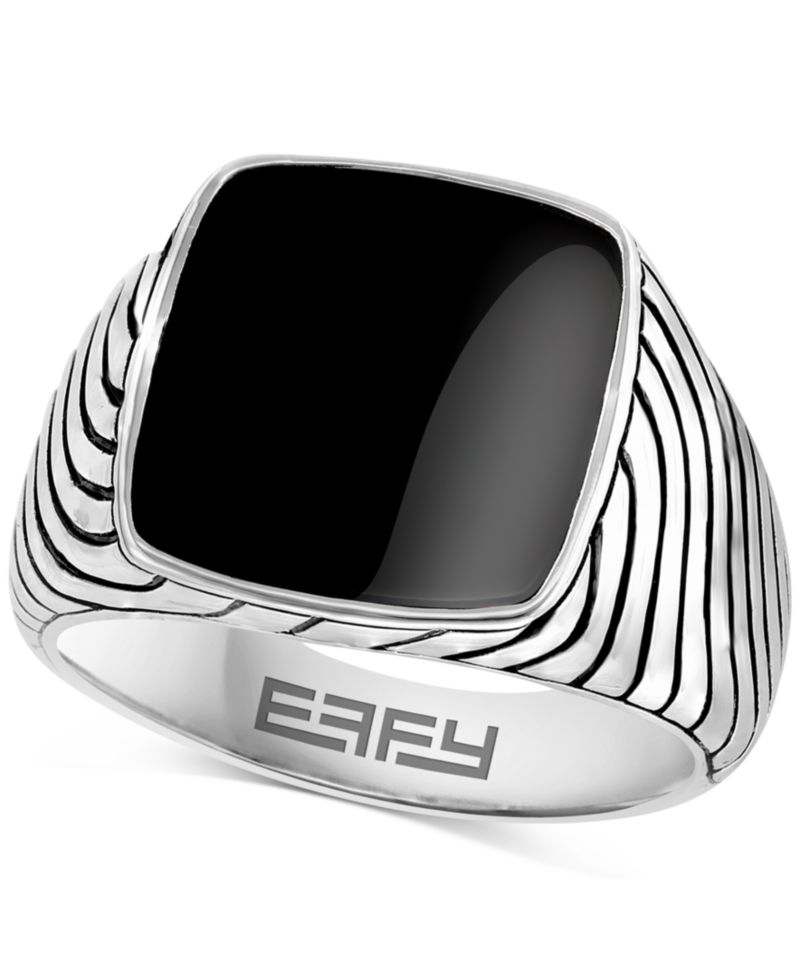 Мужское кольцо с ониксом EFFY&reg; из чистого серебра
