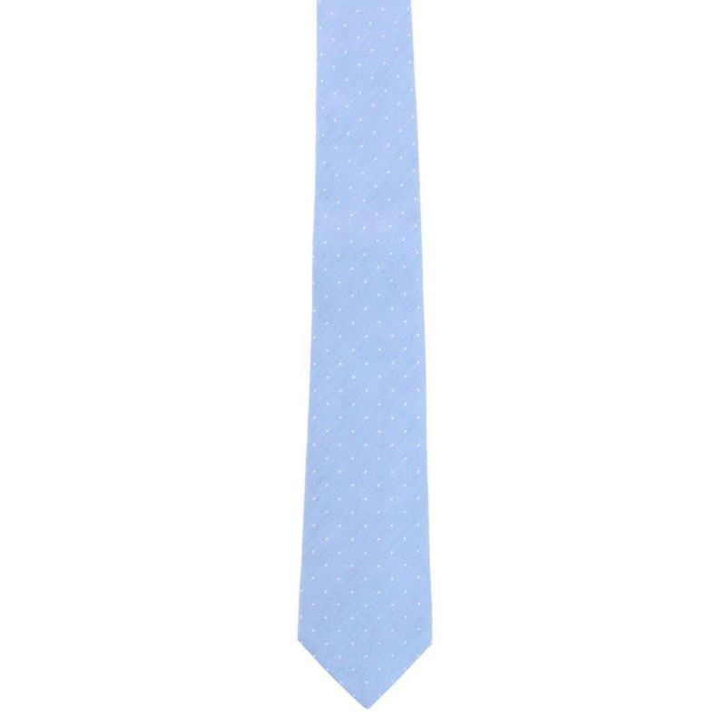 Men's Churchill Chambray Polka Dot Linen Blend Necktie