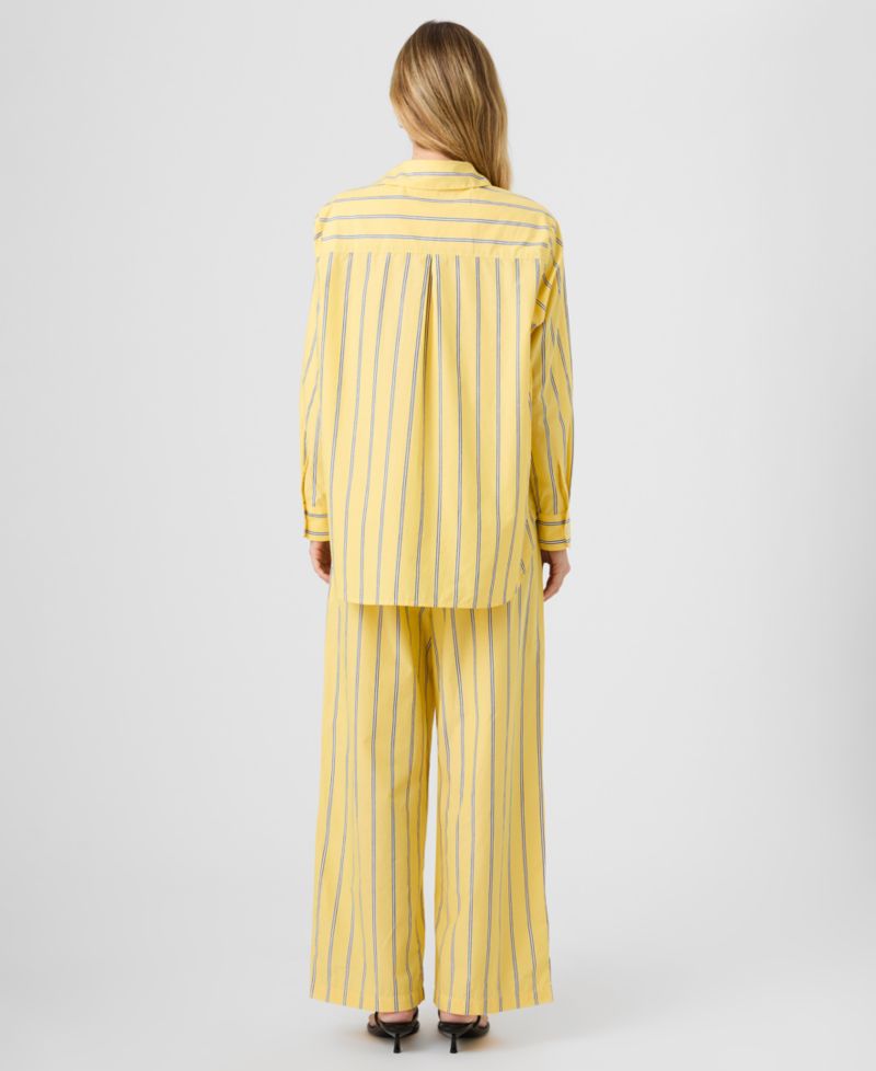 Women's Long-Sleeve Button-Front Stripe Shirt