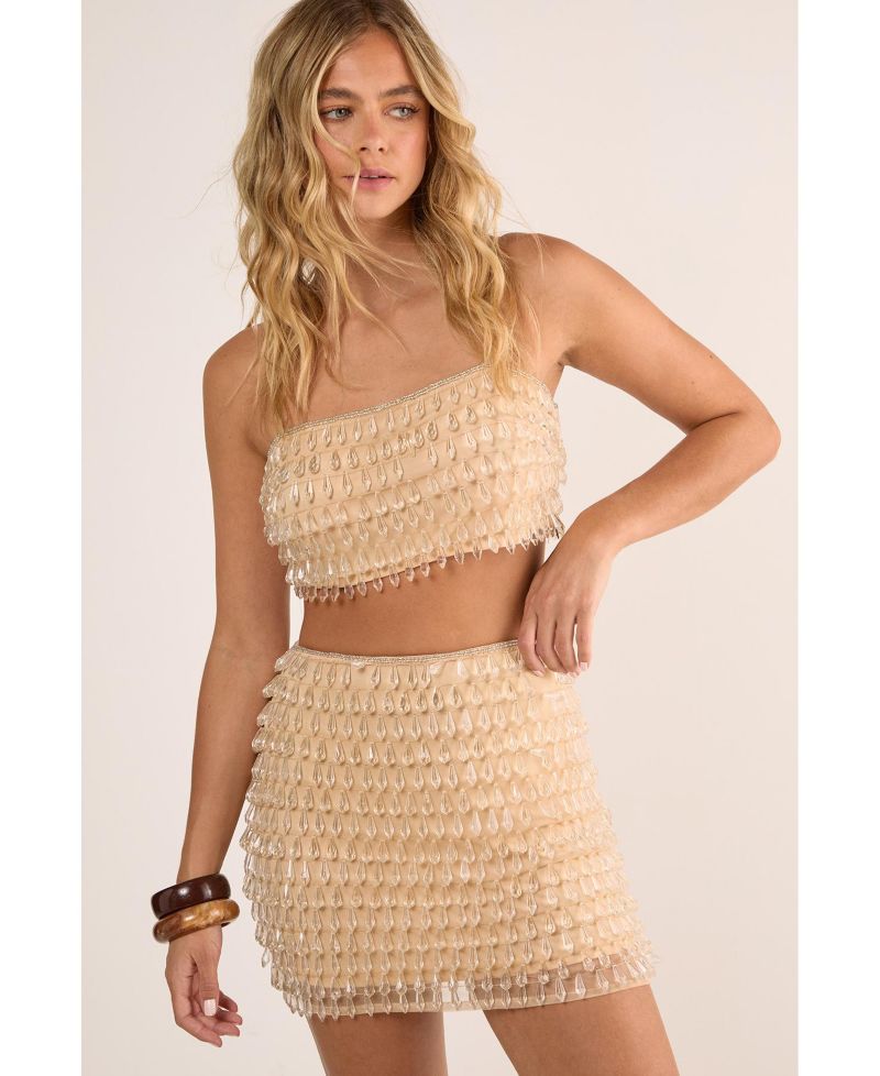 Women's Droplet Embellished Mini Skirt