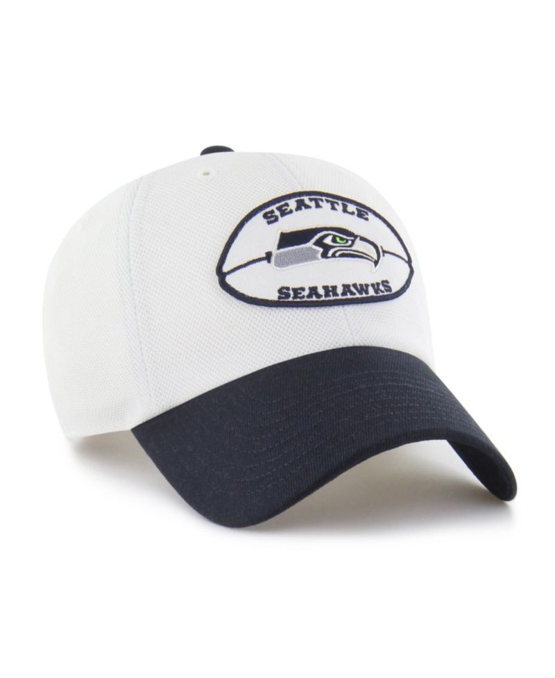 Men's Cream/Navy Seattle Seahawks Pique Patch Clean Up Adjustable Hat
