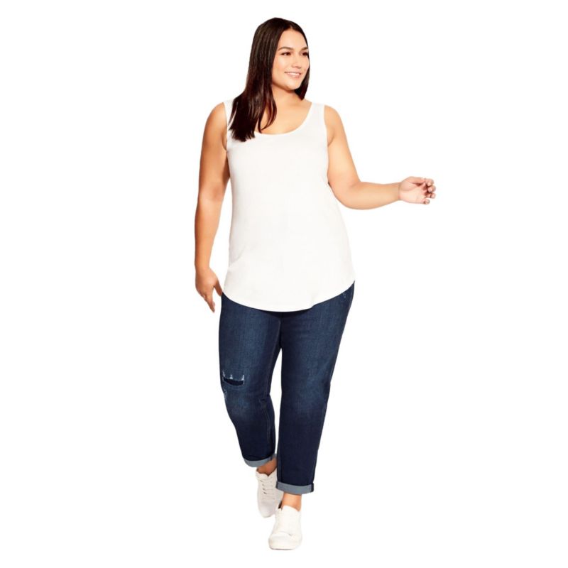 Women's Plus Size Tall Girlfriend Rip Jean