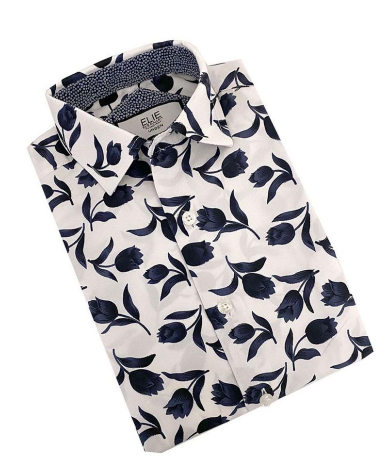 Little Boys Blue Floral Button-Down Slim Fit Shirt