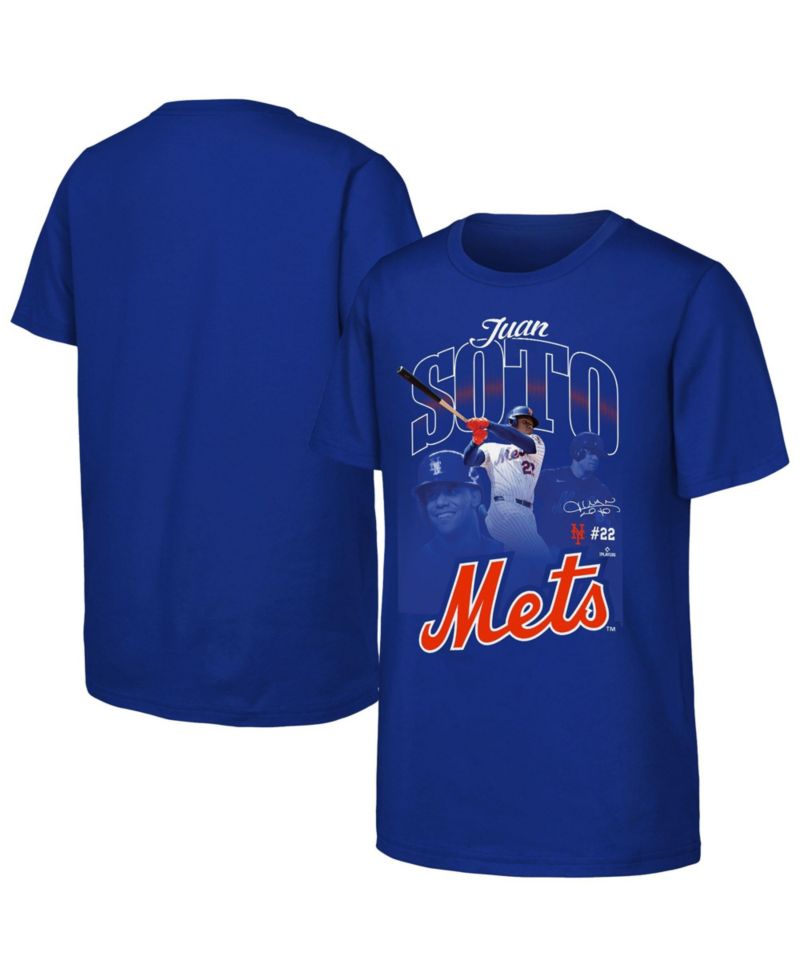 Big Boys and Girls Juan Soto Royal New York Mets Triple Player Graphic T-Shirt