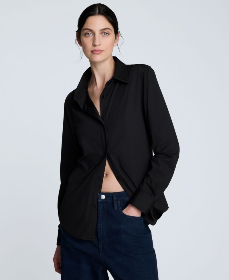 Women's Metro Knit Long Sleeve Button Front Shirt
