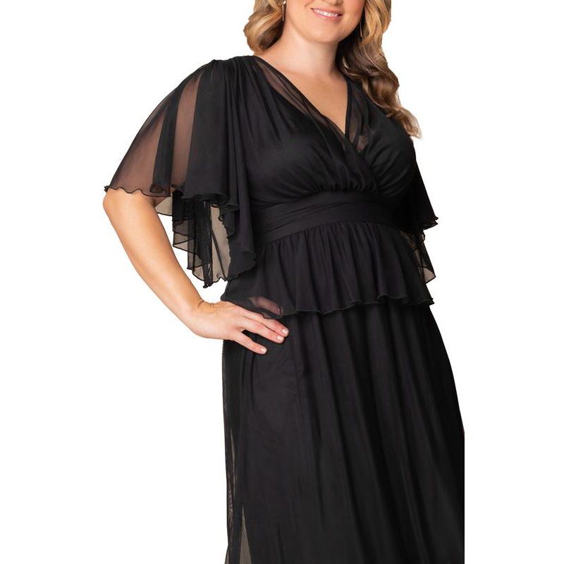 Plus Size Graceful Tiered Mesh Gown