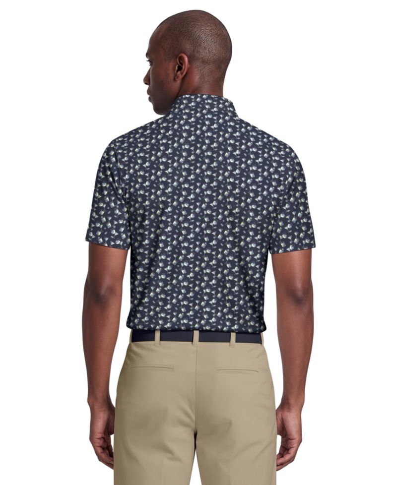 Men's Ombre Cocktail Print Short-Sleeve Polo Shirt