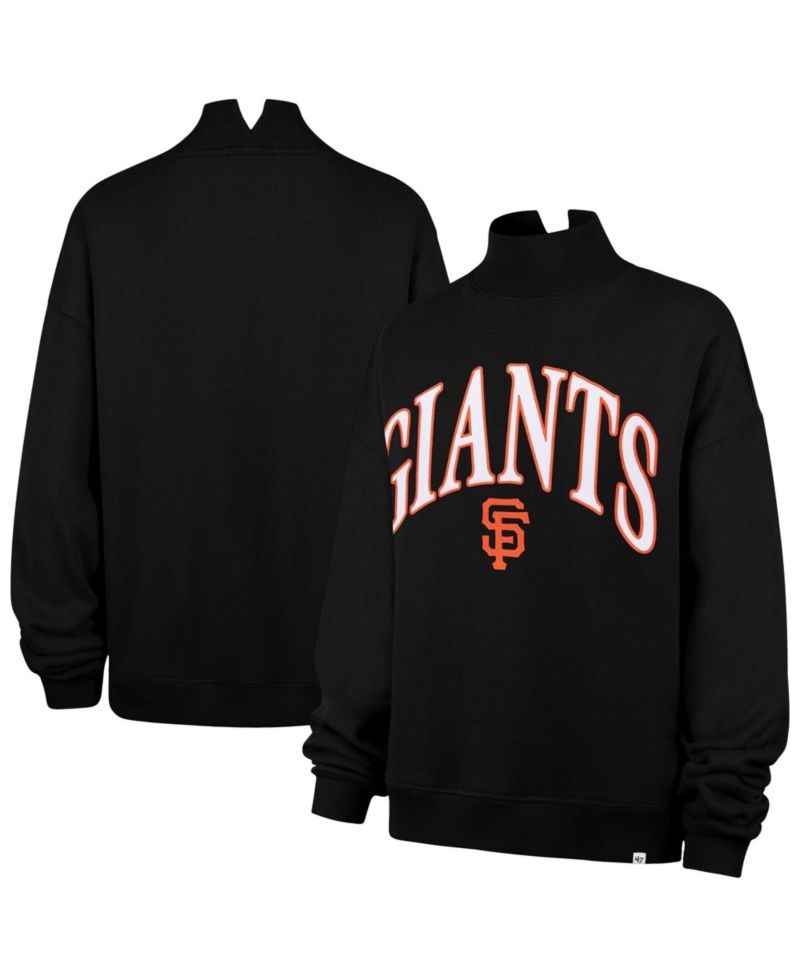 Women's Black San Francisco Giants Oversized Vantage Mock Neck Sweatshirt