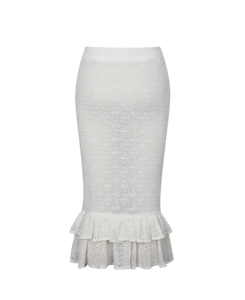 Women's Urvi Crochet Ruffled Midi Skirt