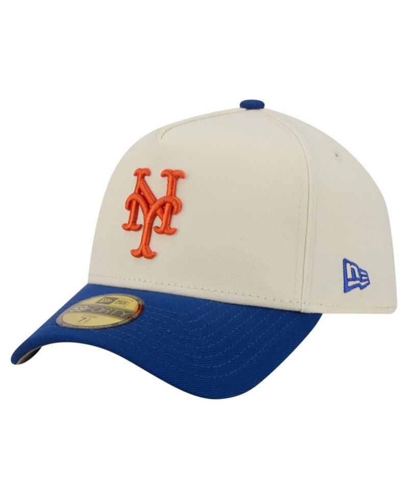 Men's Cream New York Mets Chrome A-Frame 59FORTY Fitted Hat