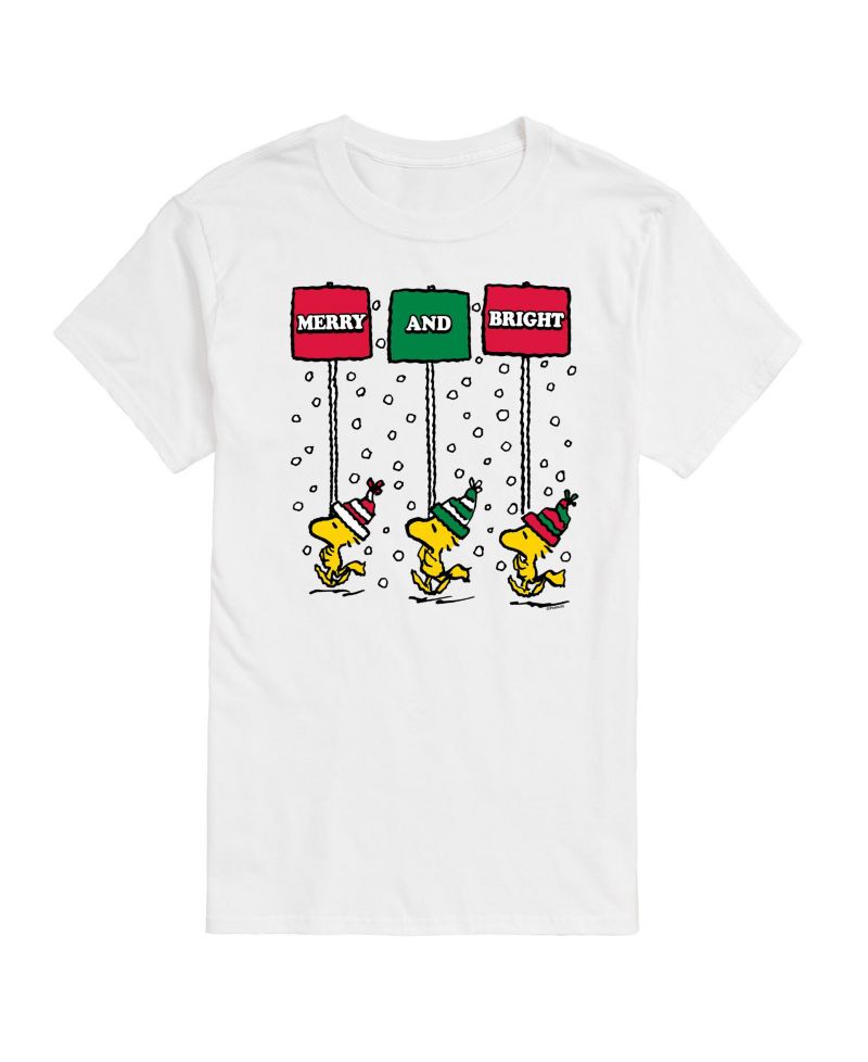 Men's Peanuts Merry and Bright Short Sleeve Tee