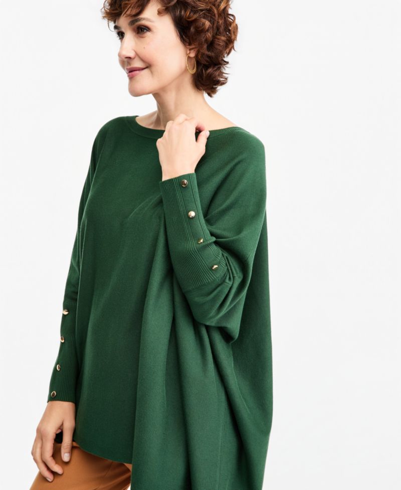 Plus Size Boatneck Poncho Sweater