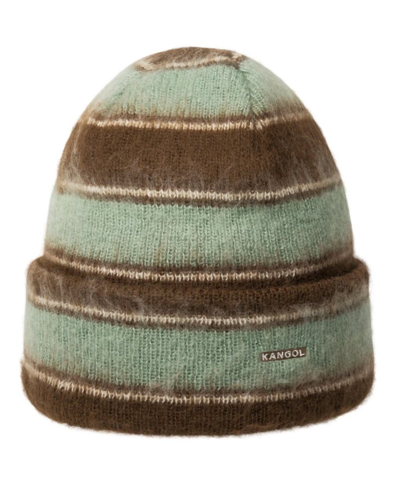 Men's Fuzzy Stripe Beanie Pull-Ons & Beanies