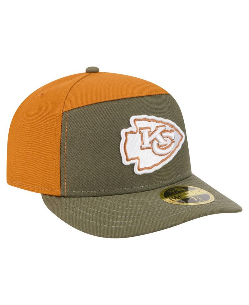 Men's Olive/Brown Kansas City Chiefs Two-Tone Color Pack Split Panel 59FIFTY Fitted Hat