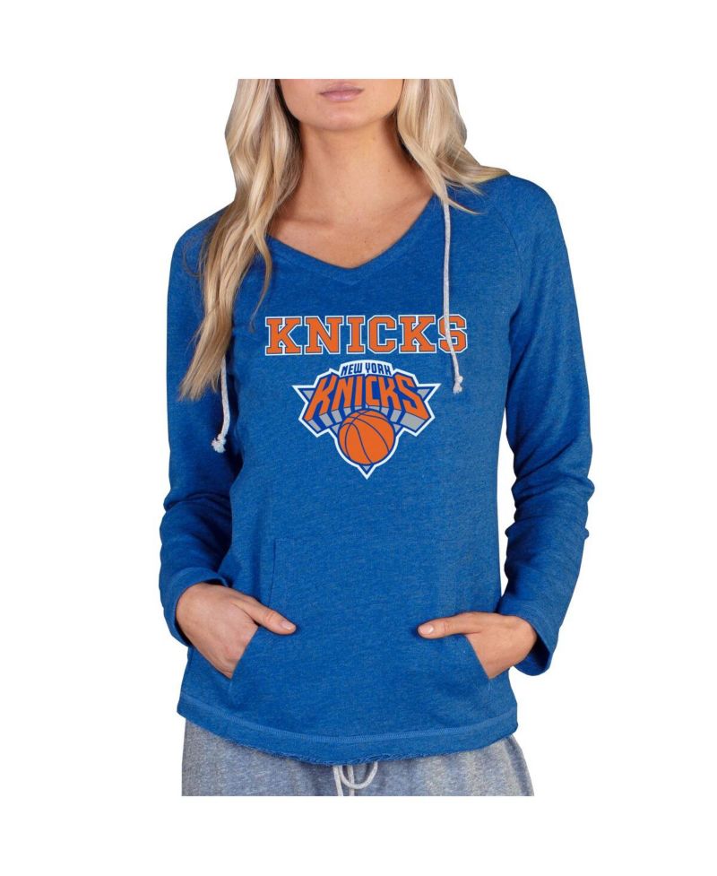 Women's Royal New York Knicks Mainstream Terry Hooded Top