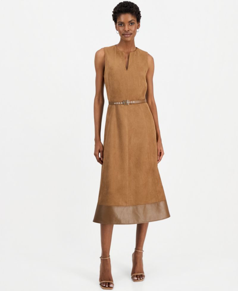 Women's Paisley A-Line V-Neck Midi Dress