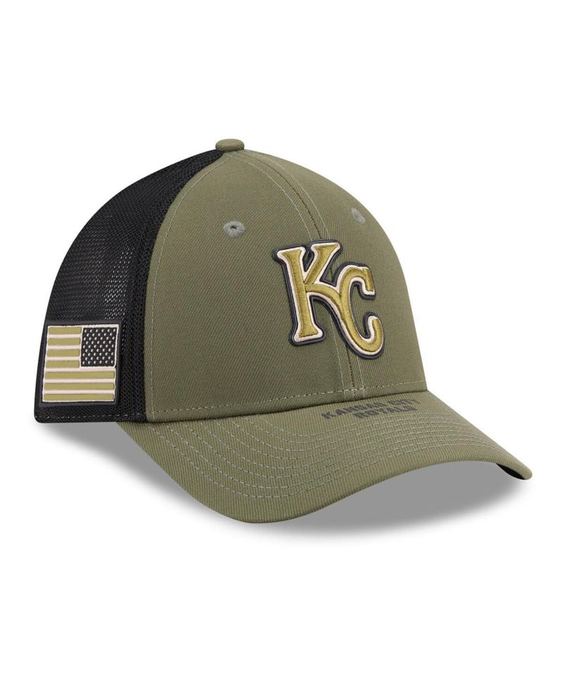 Men's Olive Kansas City Royals 2026 Armed Forces Day 39THIRTY M-Crown Flex Hat