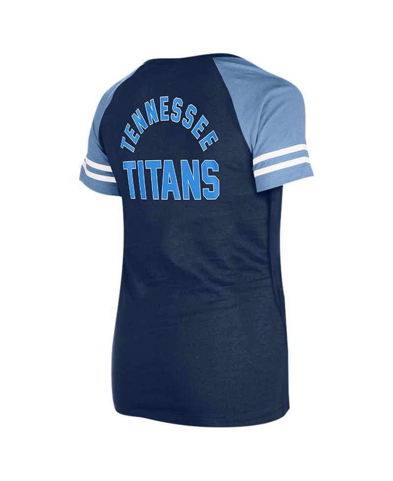 Women's Navy Tennessee Titans Lace-Up Raglan T-Shirt